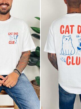 Cat Dad Shirt, Cat Dad Tee, Cat Dad Club T-Shirt, Cat Owner Gift, Funny Cat 254